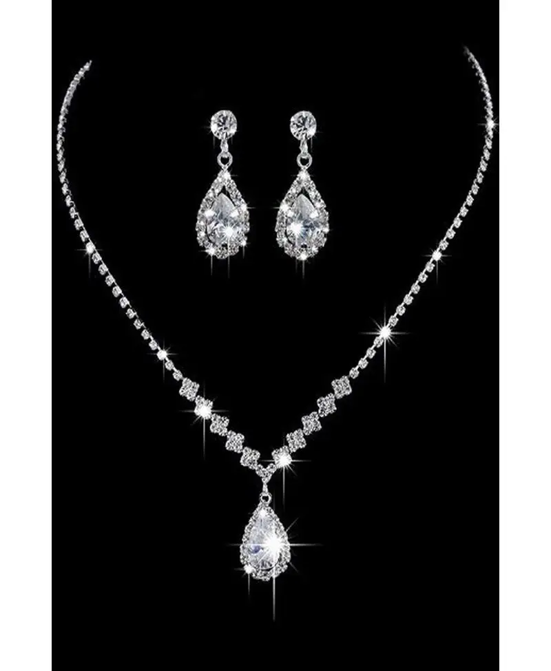 HUBAN Silver Su Yolu Taşlı Kolye Küpe Seti Gelin Takı Seti Nişan Seti Parti Davet Seti HUBAN Silver Su Yolu Taşlı Kolye Küpe Seti Gelin Takı Seti Nişan Seti Parti Davet Seti