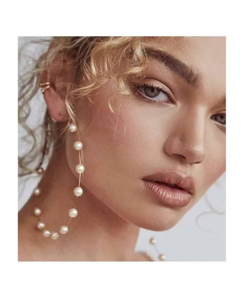 Büyük Boy Inci Halka Yuvarlak Bayan Küpe Büyük Boy Inci Halka Yuvarlak Bayan Küpe