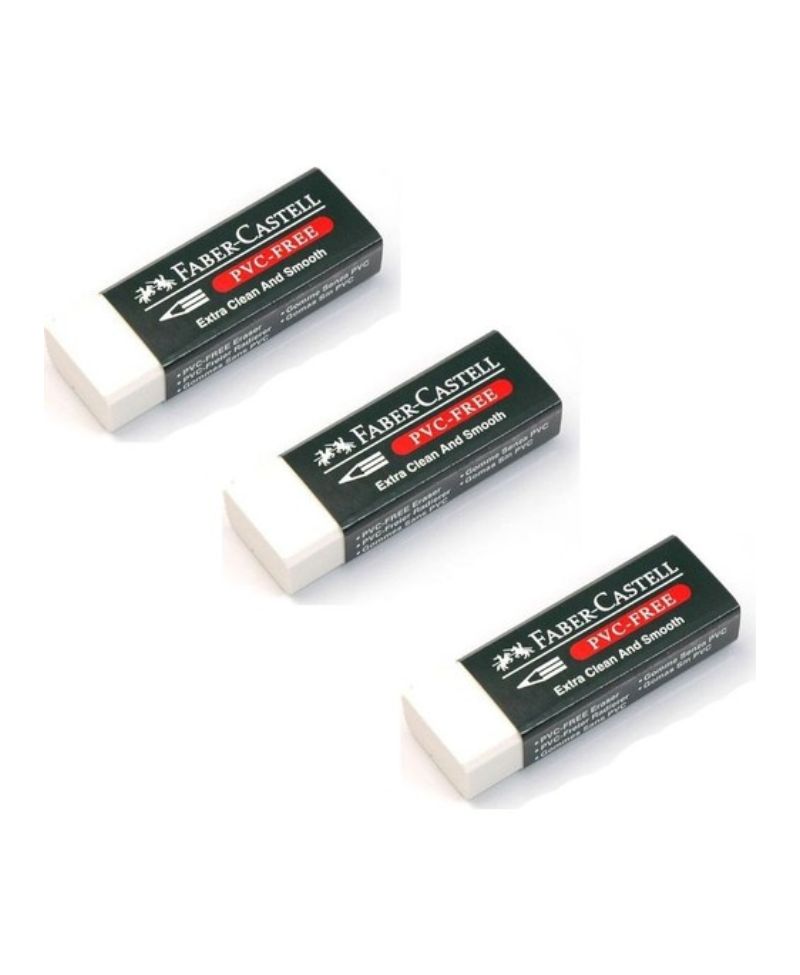 Faber-Castell Pvc Free Büyük Beyaz Silgi 3'lü Faber-Castell Pvc Free Büyük Beyaz Silgi 3'lü