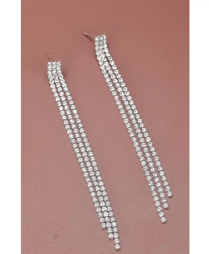 Kadın Kristal Taşlı Su Yolu Sallantılı Küpe