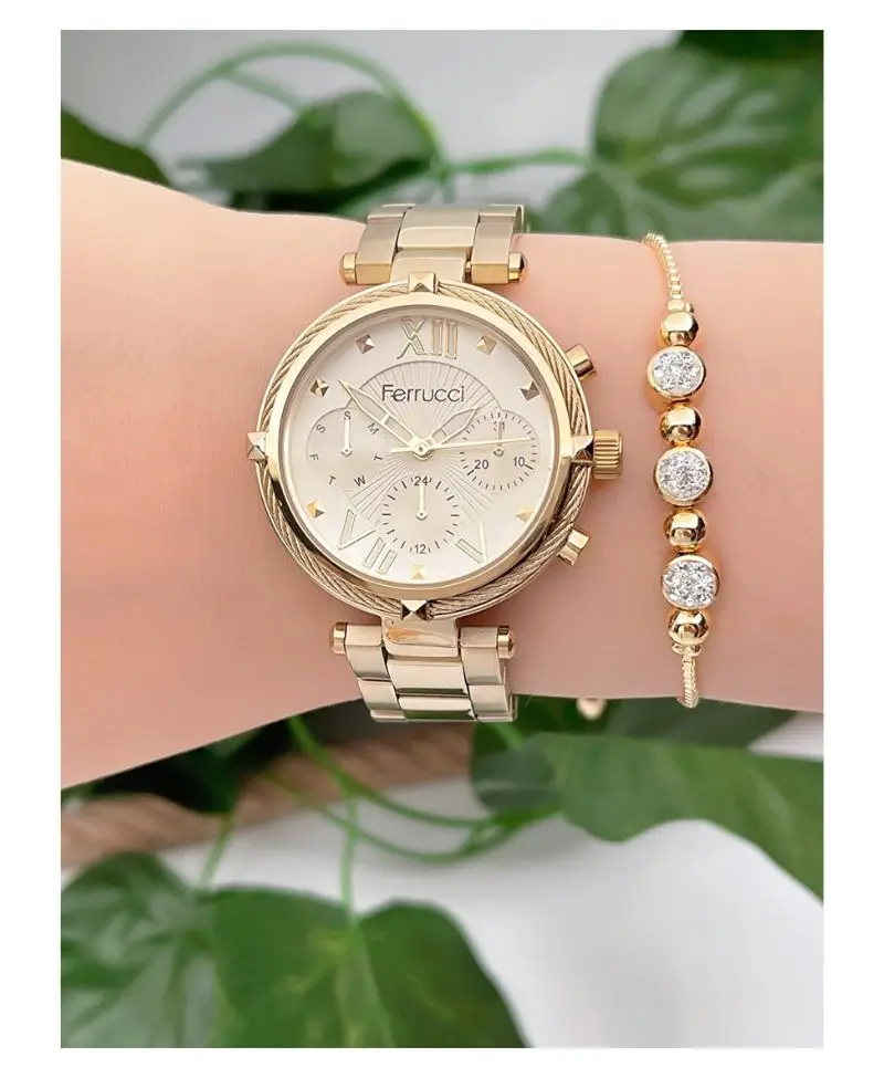 Kadın Kol Saati Çelik Kordon Çelik Kasa Taşlı Bileklik